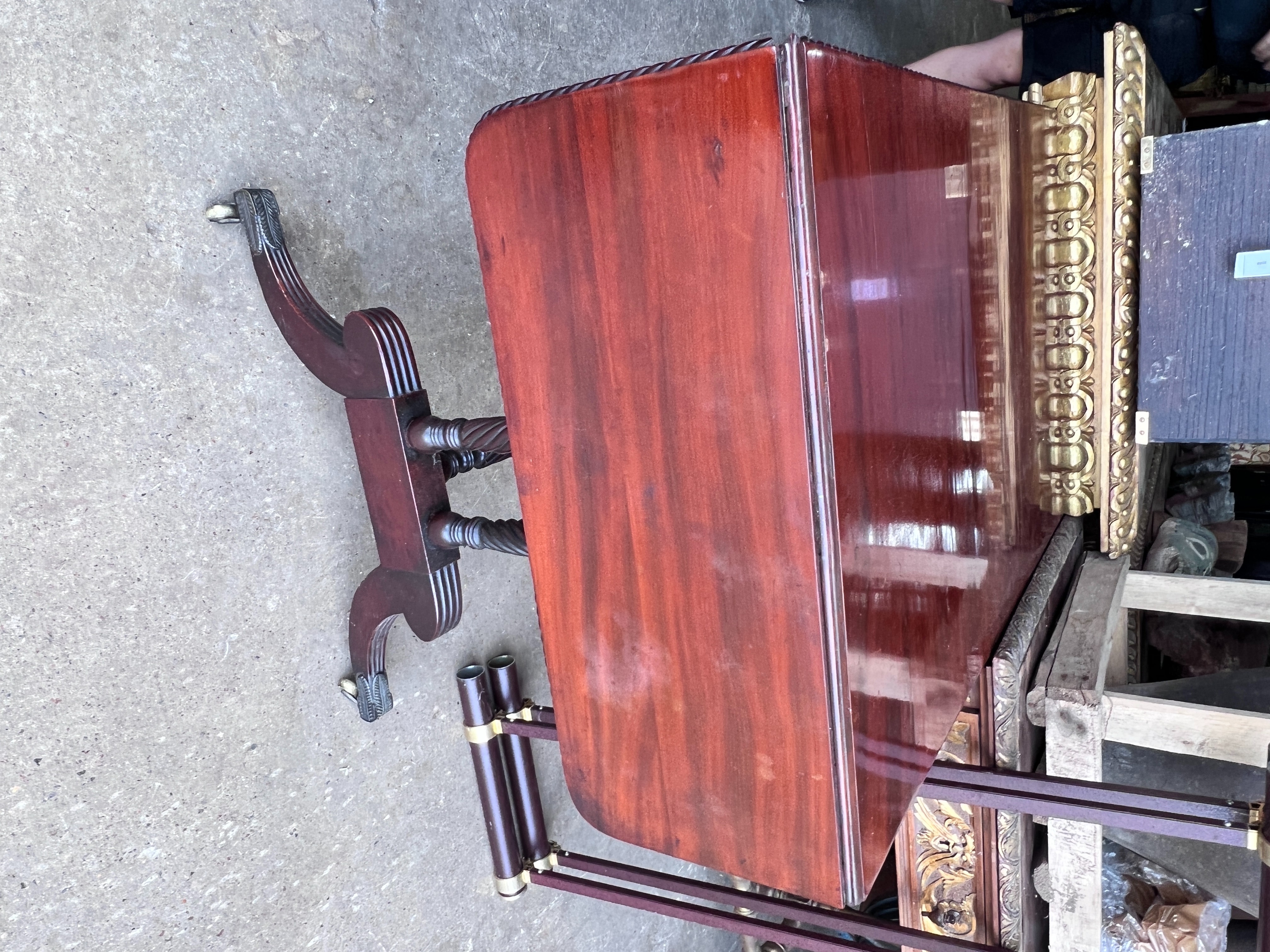 A Regency mahogany sofa table, width 100cm, depth 67cm, height 75cm
